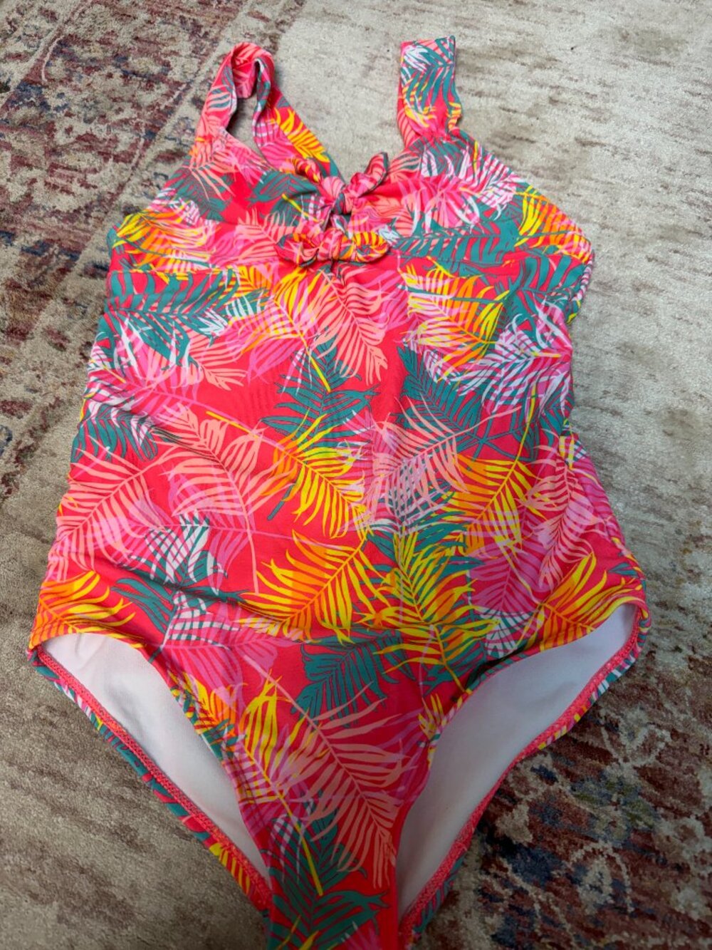 Nicole Miller Girls One Piece Floral Swim Suit-Size Medium (10) In Great Shape!!